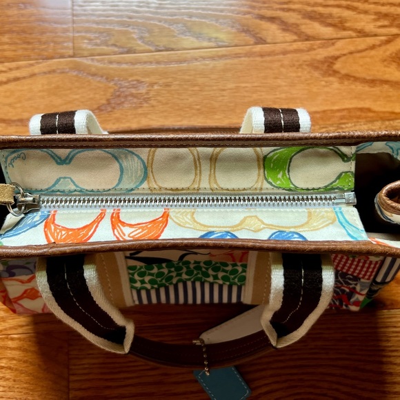 Never used vintage Coach madras handbag - Picture 2 of 8